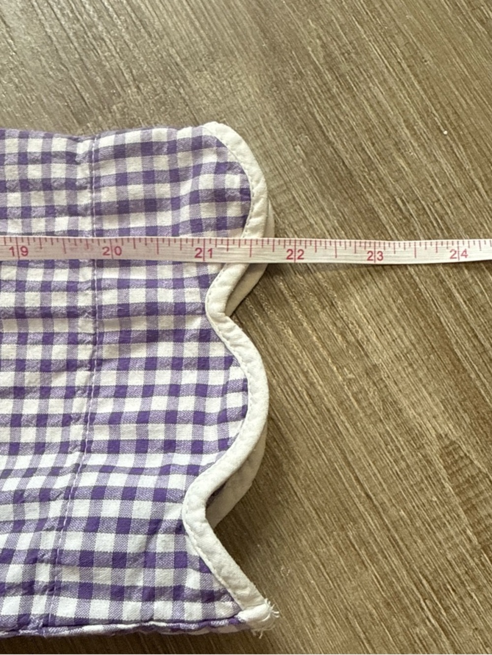 Heidi Carey 100% Cotton Gingham Scalloped Edges Pajama Top With Pockets Size M - Picture 10 of 12